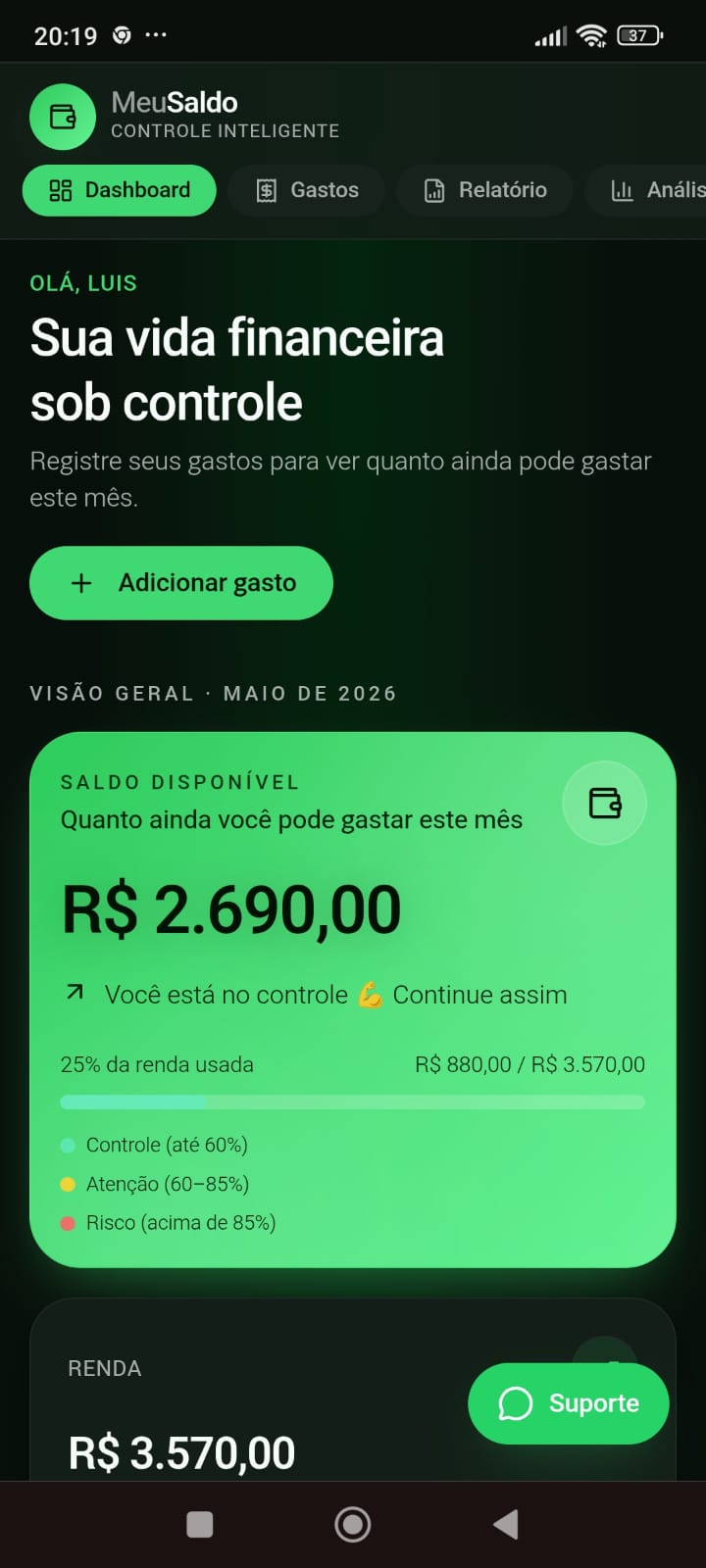 Pré-visualização — Dashboard